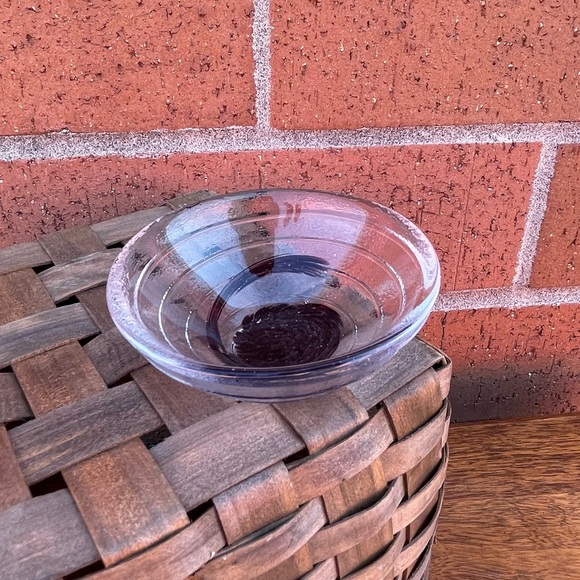 Purple Swirl Art Glass Bowl Handmade Artisan Made Textured - Picture 12 of 15